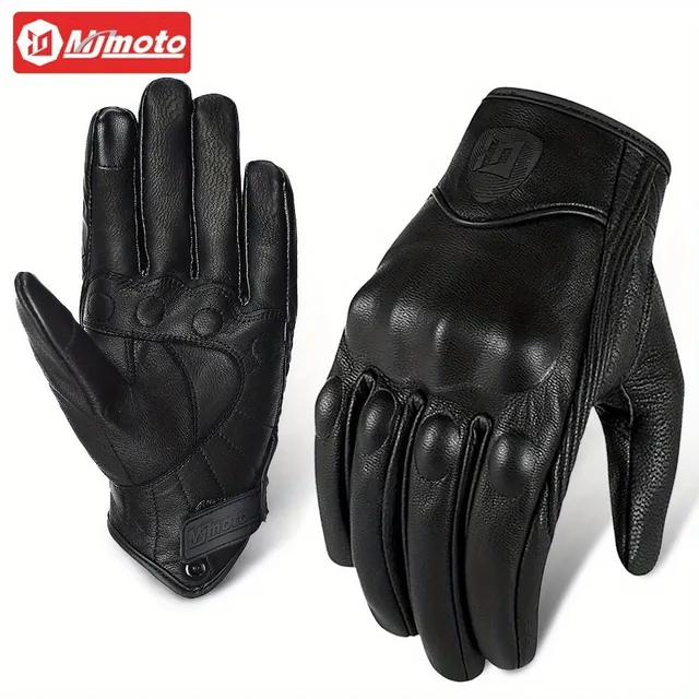 Summer on two wheels with wind in the hair: Breathable leather gloves with holes Mjmoto - Cool grip, maximum protection