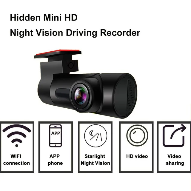 1080P HD kamera do auta DVR Dash Cam Recorder Covert s WiFi nočným videním