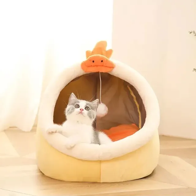 Ciepłe łóżko dla kotów i małych ras psów