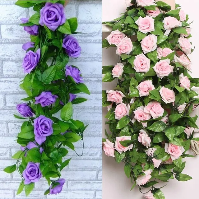 Artificial roses with leaves for home or wedding events