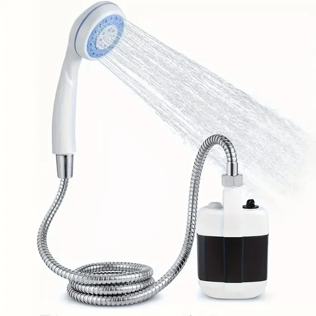 Przenośny prysznic na kemping, w podróży i w ogrodzie - ręczna pompa prysznicowa z filtracją wody