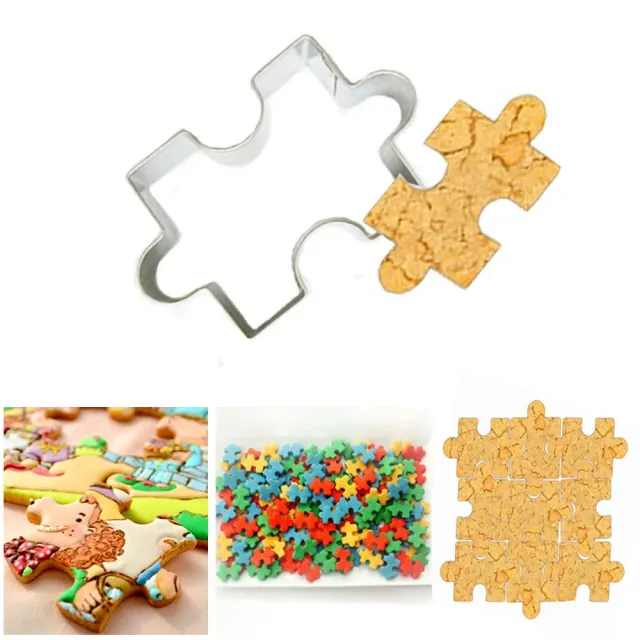 Stainless steel cookie-shaped cutting-out form in the form of a jigsaw