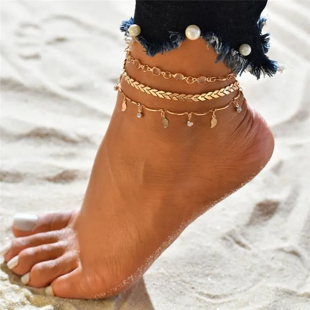 Gold simple cute leg chain for women