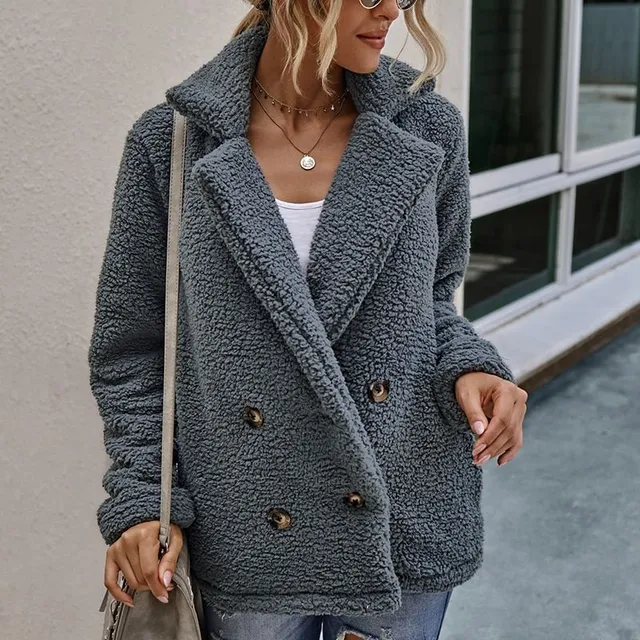 Women's autumn coat with buttons