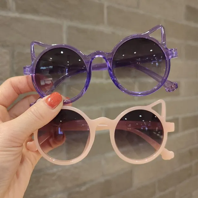 Stylish kids round sunglasses with cat ears - various colours Shandiin
