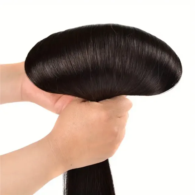 Clip-in natural human hair extension for women and girls - straight, Remy, to everyday wearing