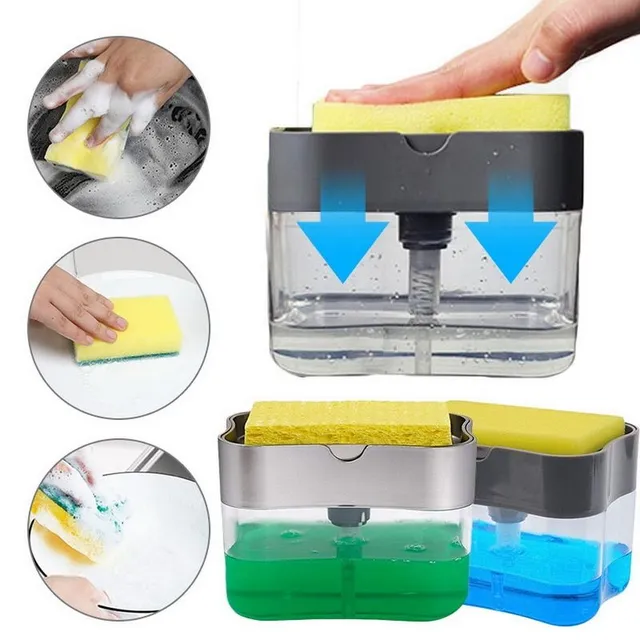 Practical soap dispenser and sponge holder