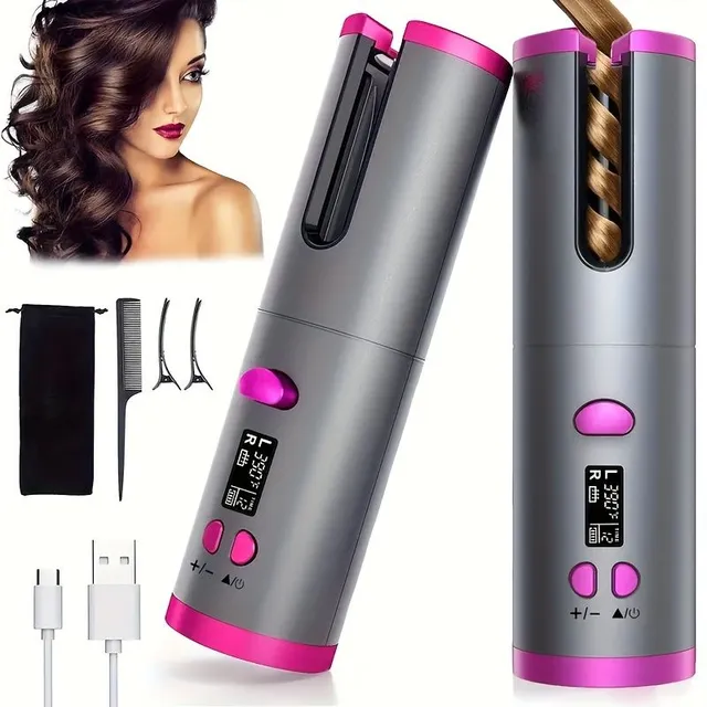 Portable USB Rechargeable Rotary Curve, Accumulator Automatic Curve, Accumulator Automatic Curve Anti-Turn, For Long Hair Ceramic Rotary Roller, Quick Hair Heating, Timing Five-degree Temperature Control, Gifts