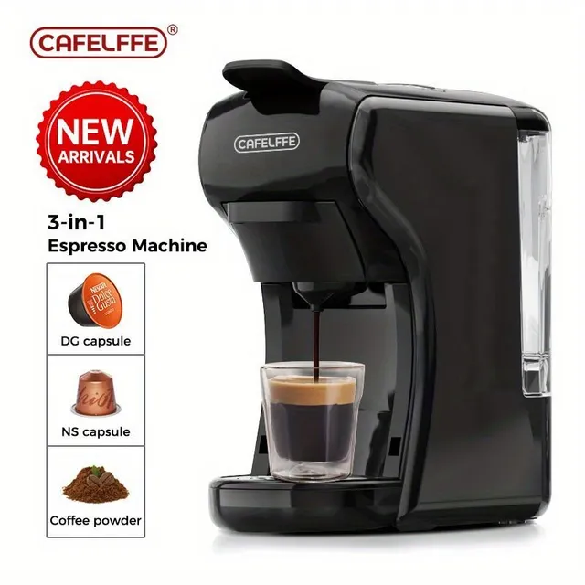 1ks Kapslový kávovar 19barový Espressovač na kapsle Nespresso, Dolce Gusto a mletou kávu