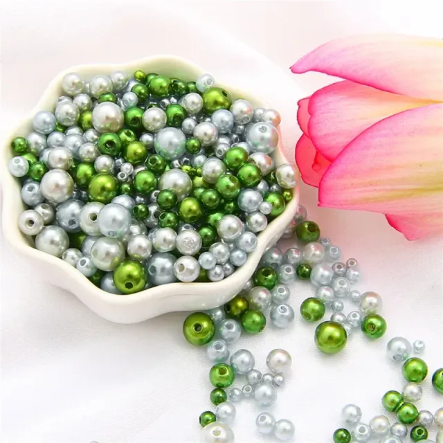 150pcs/Packaging Mix Sizes 3/4/5/6/8mm Beads With Hole Colorful Pearls Round acrylic Imitation Pearl DIY For Jewelry &amp; Handmade Work