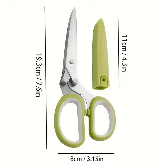 Multipurpose kitchen scissors made of 5-layer stainless steel for herbs, algae and vegetables - necessary helper in the kitchen