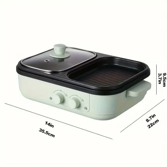 Grătar electric multifuncțional și fondue, ideal pentru BBQ, fondue și supă