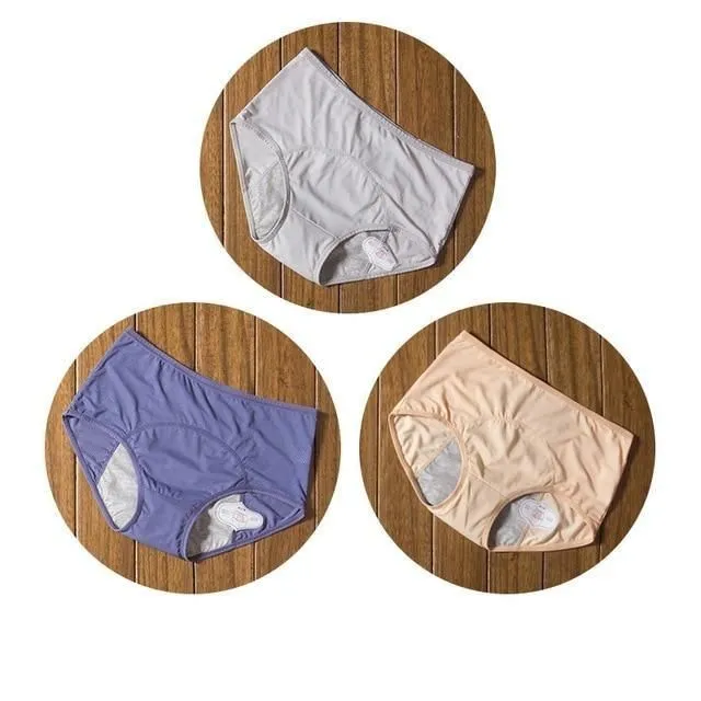 Menstrual panties 3k grey-blue-apricot 8xlwaist108-115cm