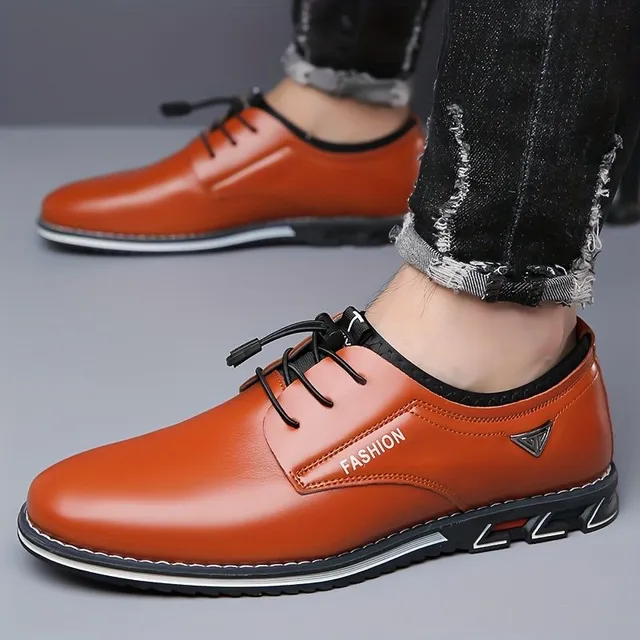 Men's leather fashion shoes, social loafers with soft sole