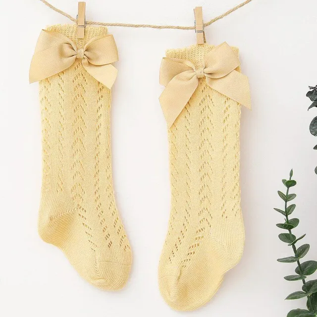 Girls cute crocheted socks with bow