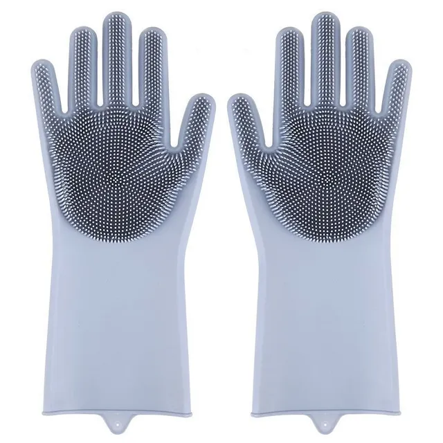 Handy silicone coloured gloves with bristles for washing four-legged pets Yissakhar