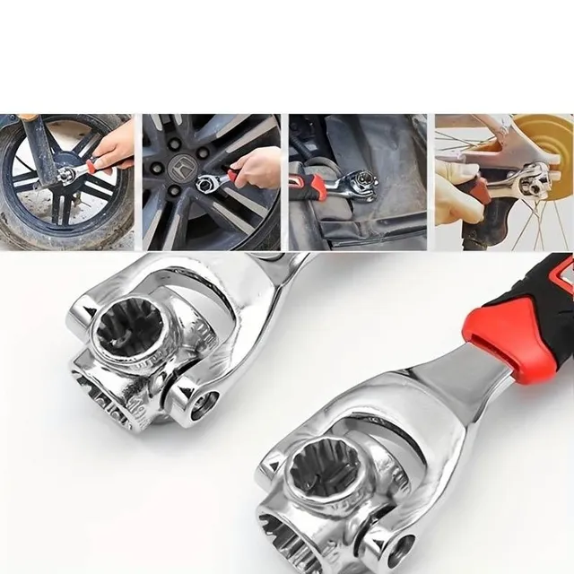 52v1 Multifunction set of socket wrenches - 8-19 mm anti-slip handle and rotating joint design - Universal wrench