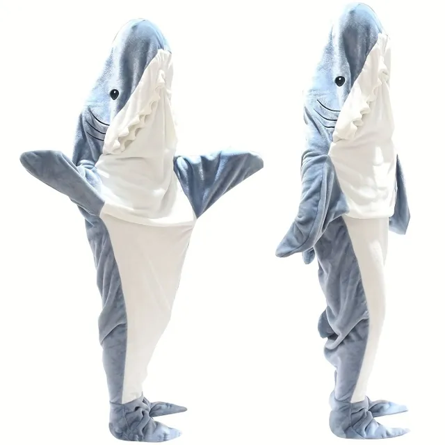 1pcs Shark Blanket For Adult Boys And Girls, Wearable Shark Blanket, Shark Sleeping Bag, Christmas Gift