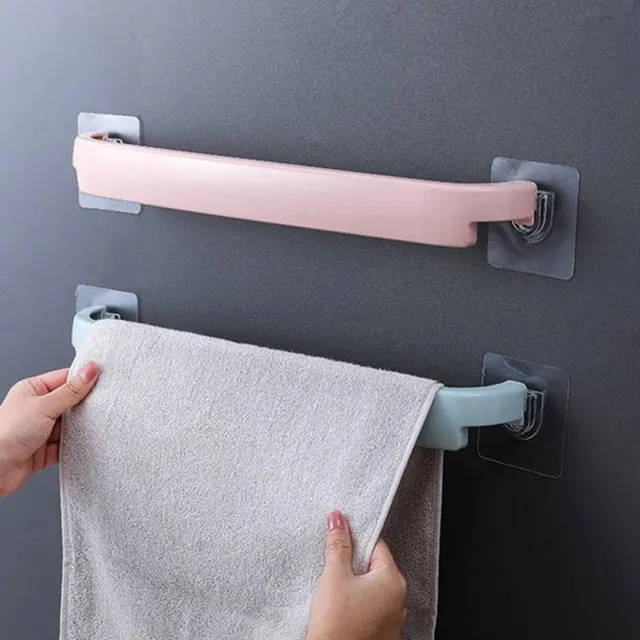 Self-adhesive wall towel holder