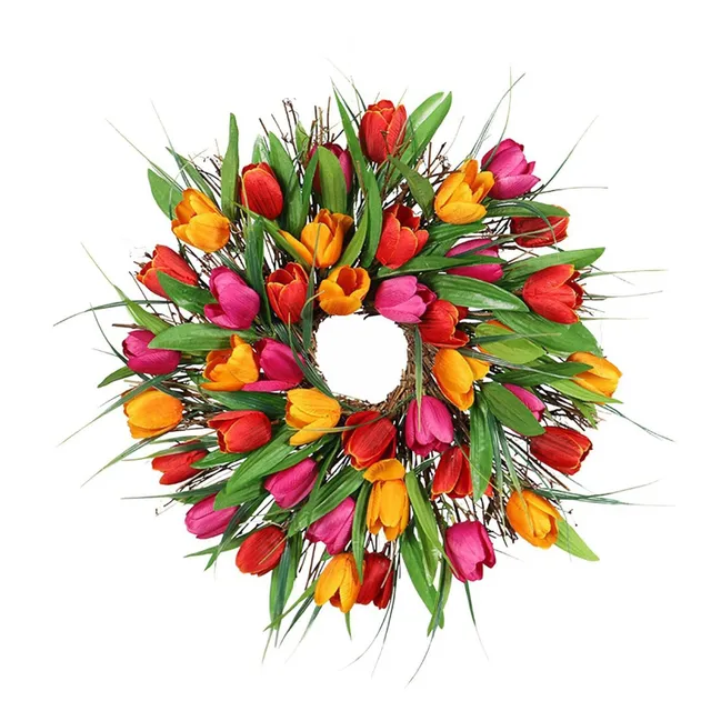 Hinged tulip wreath - home decoration