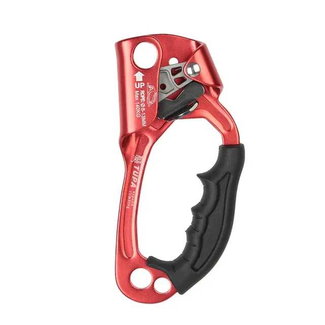 Climbing hand-held ascender for ropes 8-13 mm of aluminium-magnesium alloy