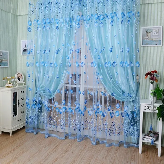 Beautiful curtains with floral pattern Tulip