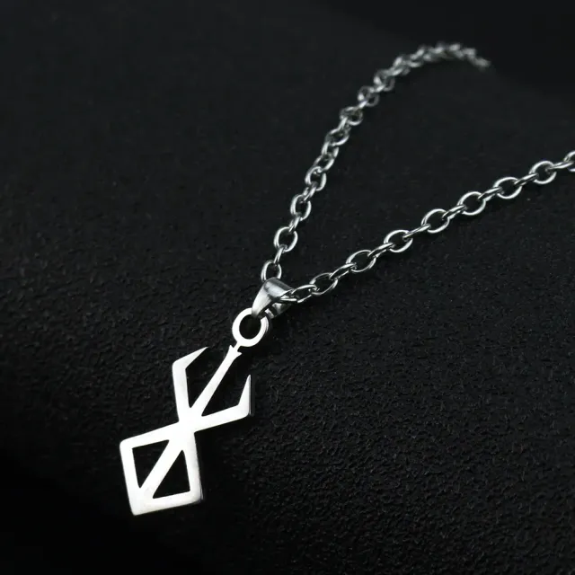 Necklace with Nordic symbol Berserker Rune of steel