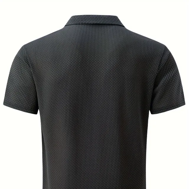 Men's Polo T-shirt, breathable, comfortable, with short sleeve and half buttoning, slim cut - summer and outdoor sports