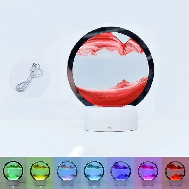 3D moving sand image with LED backlight - Night light with 16 colours