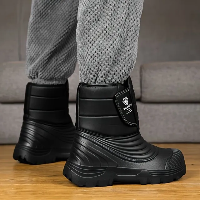 Warm and waterproof winter shoes for men - easy zipped Velcro