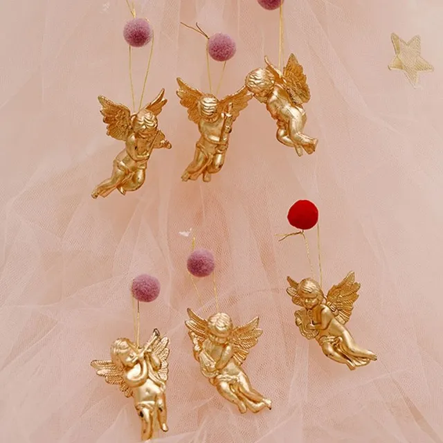 Christmas ornaments in the shape of a cherub - 6 pcs