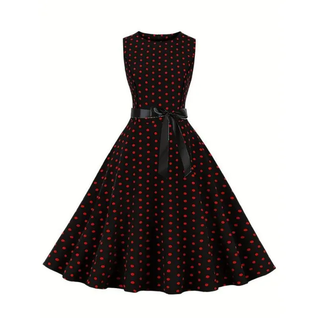 Women's retro summer dress with polka dots