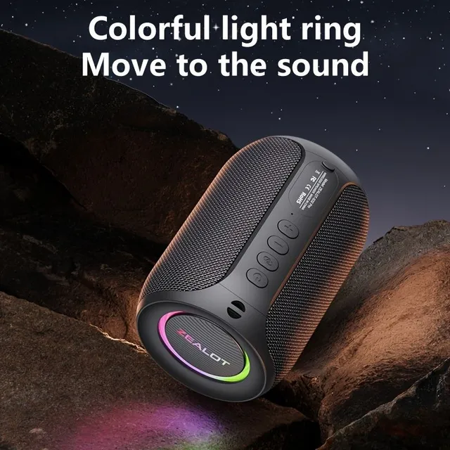 Transferable wireless speaker with subwoofer, 12 hours per charge, stereo sound, possibility to connect 2 speakers, 3000mAh battery