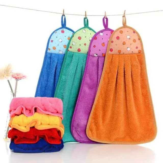 Soft absorption cloth for hands and utensils with hanging possibility, kitchen accessories