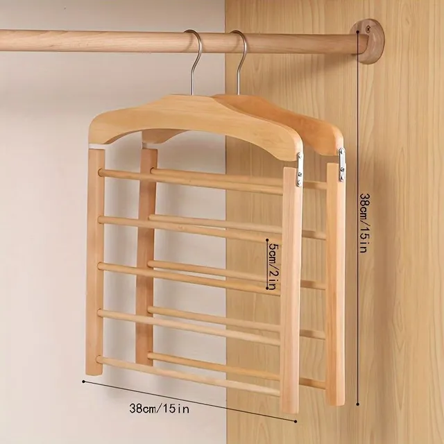 Wooden multi-level rack for trousers