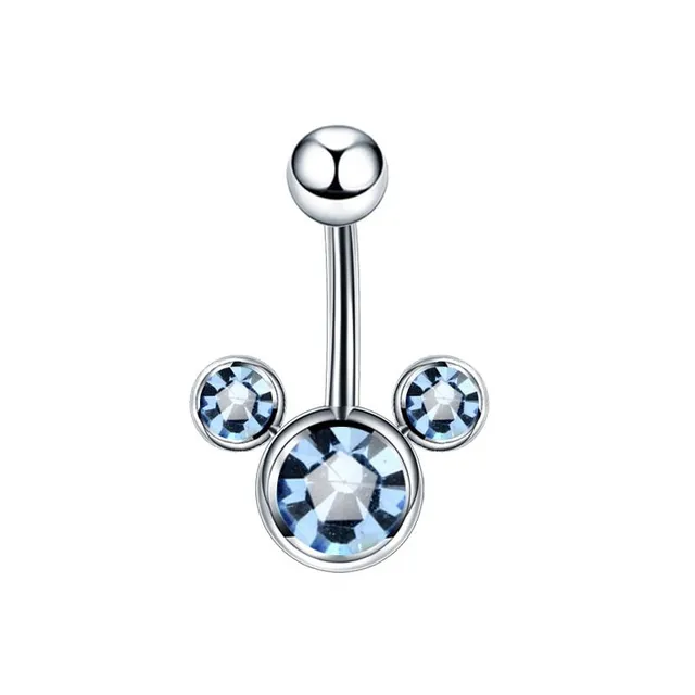 Designer belly button piercing in blue with hanging ornament