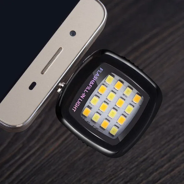 Lumină externă și blitz pentru smartphone, 16 LED-uri
