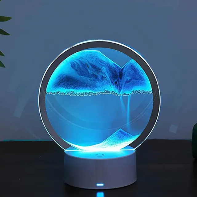 3D moving sand image with LED backlight - Night light with 16 colours