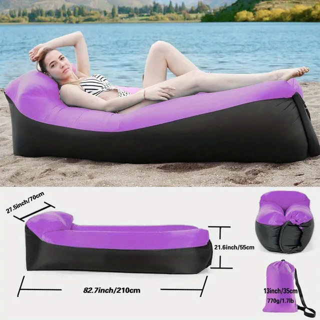 Inflatable waterproof portable deckchair - suitable for garden, beach, camping