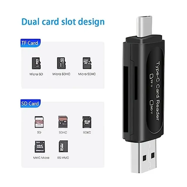 Universal memory card reader 4 in 1 USB-C/USB-A