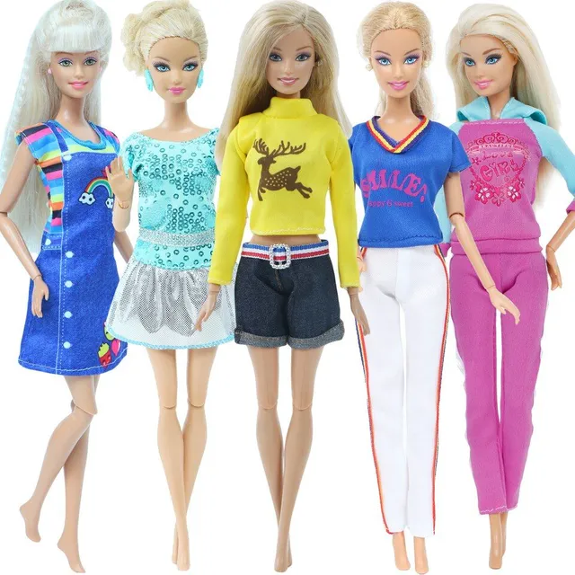 Sada oblečení pro panenku Barbie - 5 ks