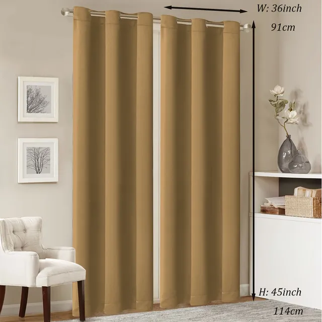 2p Blackout curtains with thermoinsulating top mat with bedroom and living room passes, reducing noise and blocking light - interior decoration