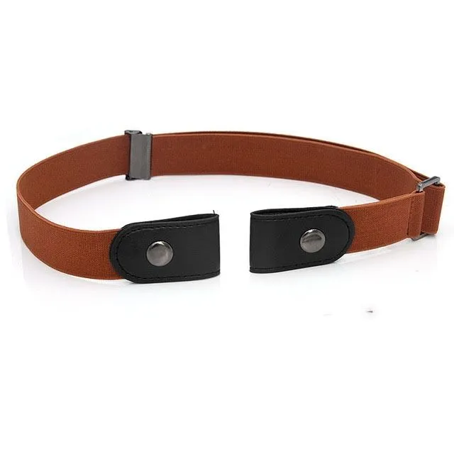 Elastic belt without buckle for women and men