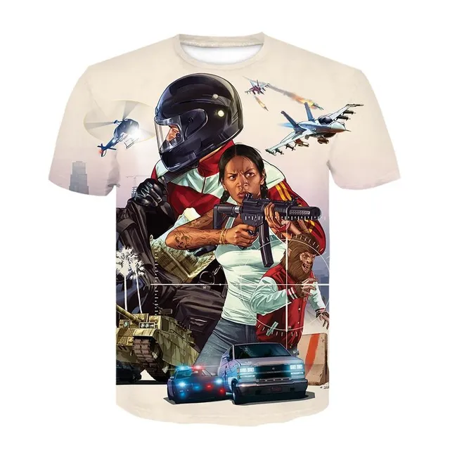 Men's and boys' shirts with Grand Theft Auto 5 prints XXS DT-401