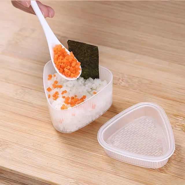 Set de 2 forme pentru onigiri - forme triunghiulare pentru bile de orez, pentru a crea ușor sushi japonez