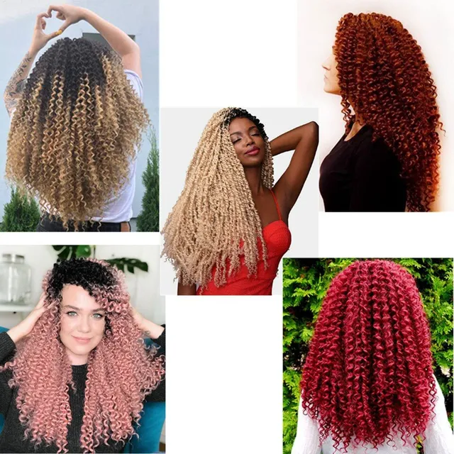 Colored curly strands for hair extensions