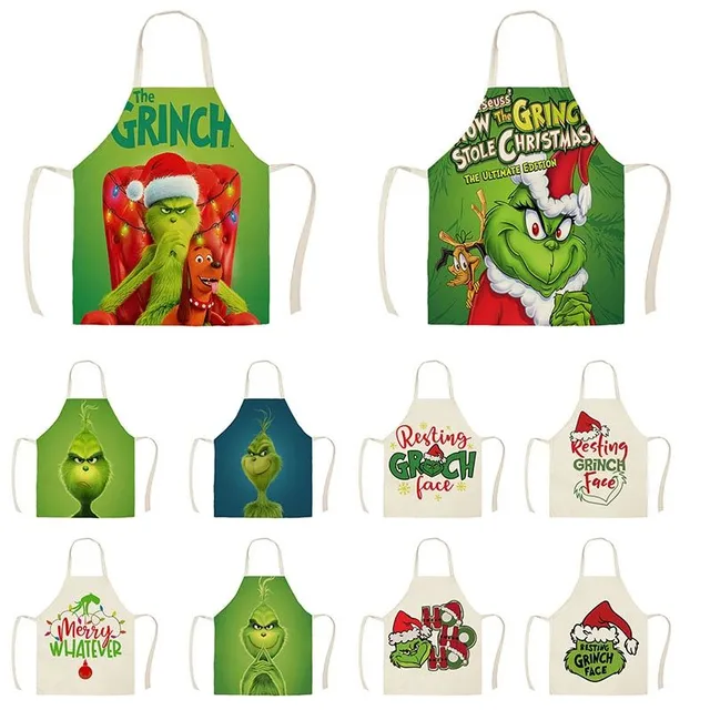 Fășă de bucătărie de Crăciun unisex cu imprimeu Grinch