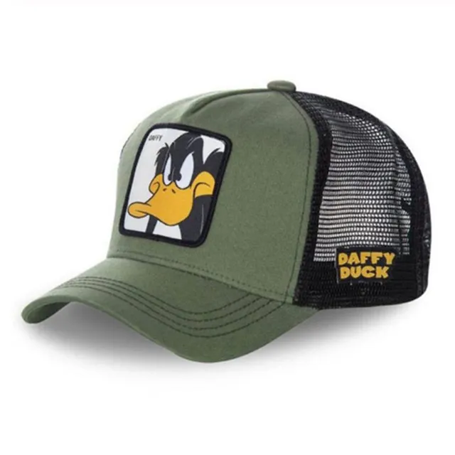 Unisex baseball cap with motifs of animated characters DUCK GREEN