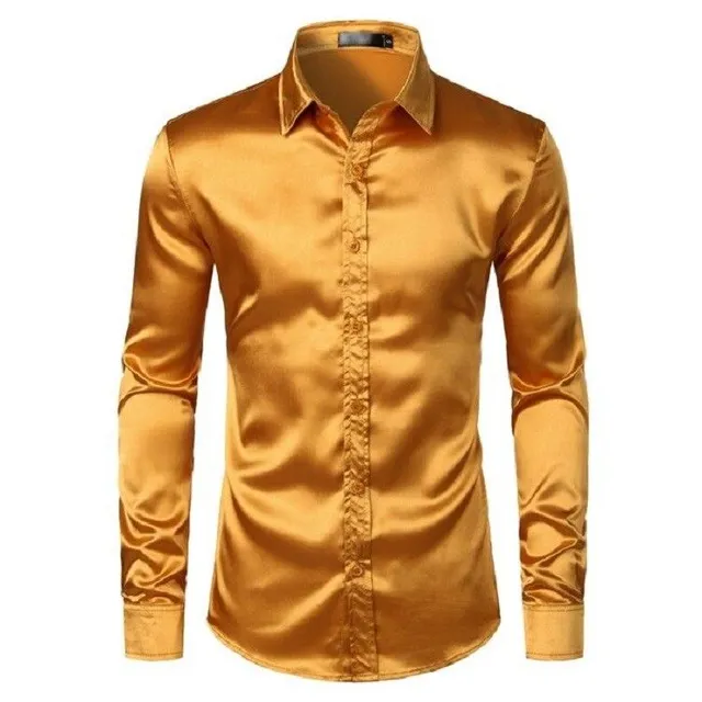 Men's shirt F456 gold XXL panska-kosile-f456-zlata l