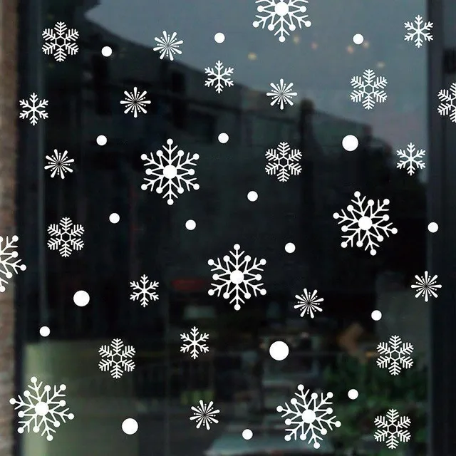 Krásne vianočné samolepky vločky na okno